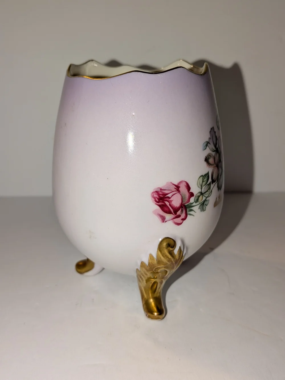 Vintage Imperial de Bec Porcelain Footed Egg Vase Germany 3